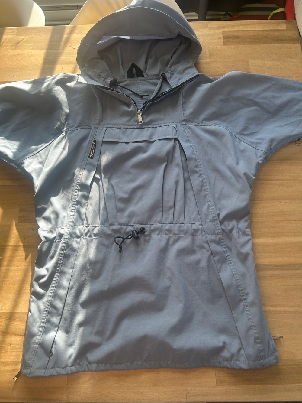 Kanuk Anorak Coupe-Vent gr.L Impeccable Gris Bleu Capuchon Ajustable